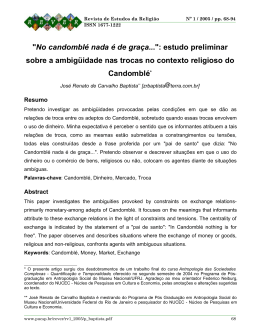 "No candombl&eacute; nada &eacute; de gra&ccedil;a...": estudo preliminar - PUC-SP