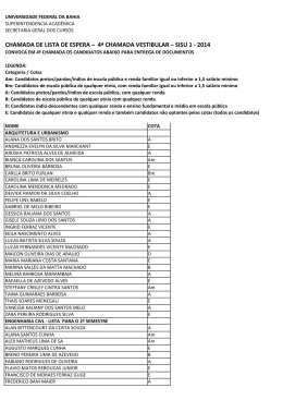 4 chamada - Ufba - Universidade Federal da Bahia