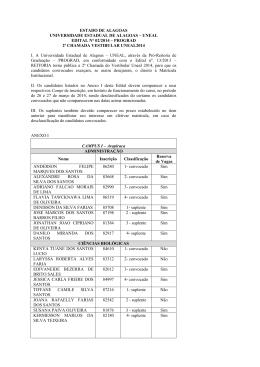 2&ordf; chamada Uneal 2014