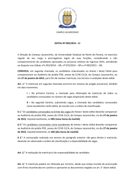 EDITAL N&ordm; 003/2015 - CJ A Dire&ccedil;&atilde;o do Campus