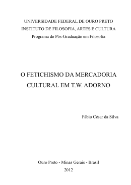 o fetichismo da mercadoria cultural em tw adorno