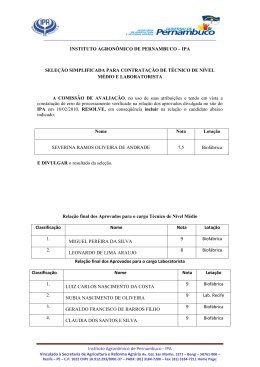 Resultado final da seleção temporária de laboratoristas e