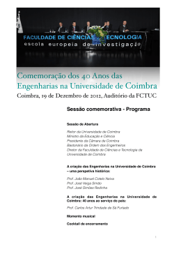 Engenharias na FCTUC - Universidade de Coimbra