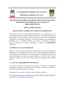 Edital de Sele&ccedil;&atilde;o PRH-40 - Universidade Federal de Alagoas