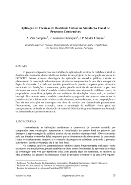 Aplica&ccedil;&atilde;o de T&eacute;cnicas de Realidade Virtual na Simula&ccedil;&atilde;o Visual de