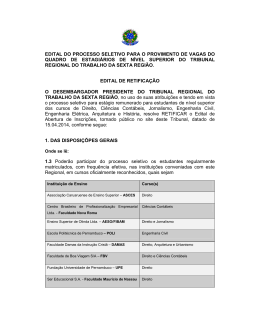 retifica&ccedil;&atilde;o - Tribunal Regional do Trabalho da 6&ordf; Regi&atilde;o
