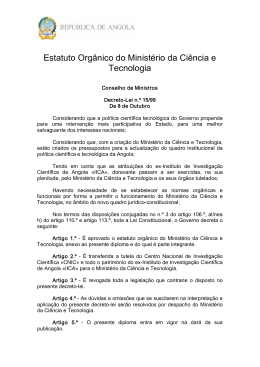 Estatuto Org&acirc;nico do Minist&eacute;rio da Ci&ecirc;ncia e Tecnologia
