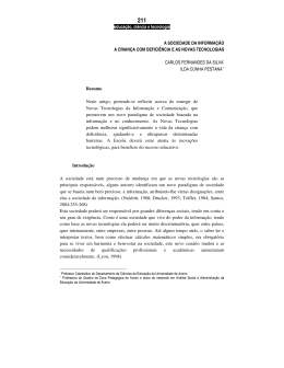 educa&ccedil;&atilde;o, ci&ecirc;ncia e tecnologia A SOCIEDADE DA INFORMA&Ccedil;&Atilde;O A