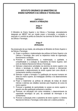 estatuto org&acirc;nico do minist&eacute;rio do ensino superior e da