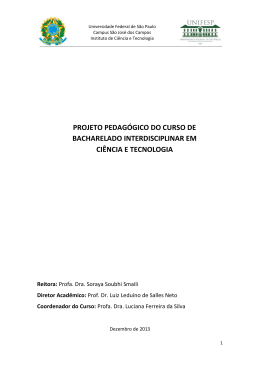PROJETO PEDAG&Oacute;GICO DO CURSO DE