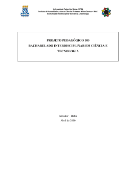 projeto pedagogico do bi cet - IHAC