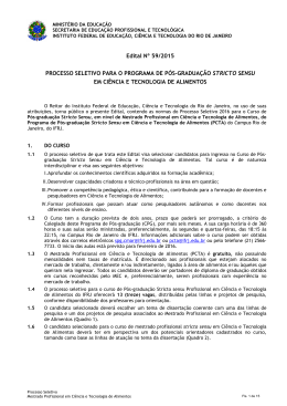 Edital N&ordm; 59.2015 - Mestrado Profissional em Ciencia e Tecnologia