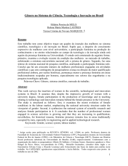As Mulheres Brasileiras no Sistema de Ci&ecirc;ncia, Tecnologia