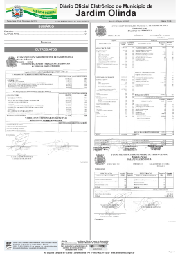Di&aacute;rio Oficial Eletr&ocirc;nico do Munic&iacute;pio de Jardim Olinda