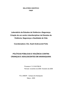 Relatório Final - Laboratório de Estudos da Violência e Segurança