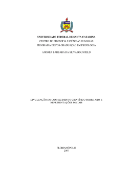 Divulgação do conhecimento científico sobre aids e representações