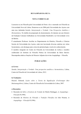 Rui Sampaio da Silva - Universidade dos A&ccedil;ores
