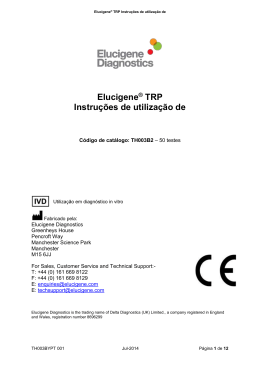 Elucigene&reg; TRP Instru&ccedil;&otilde;es de utiliza&ccedil;&atilde;o de