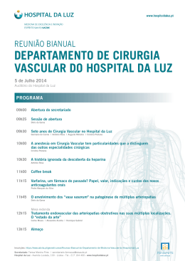 DEPARTAMENTO DE CIRURGIA VASCULAR DO HOSPITAL DA LUZ