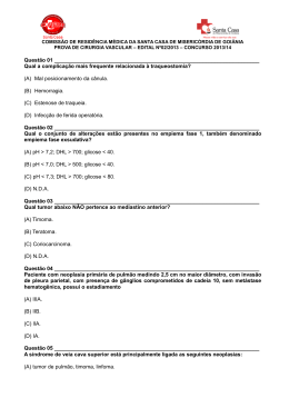 Prova de Cirurgia Vascular - Comiss&atilde;o Estadual de Resid&ecirc;ncia