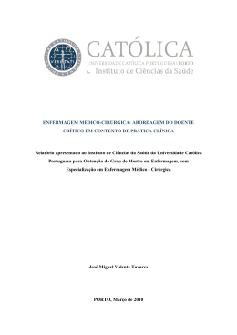 ENFERMAGEM M&Eacute;DICO-CIR&Uacute;RGICA - Reposit&oacute;rio Institucional da