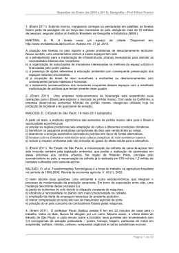 Quest&otilde;es do Enem (de 2010 e 2011): Geografia