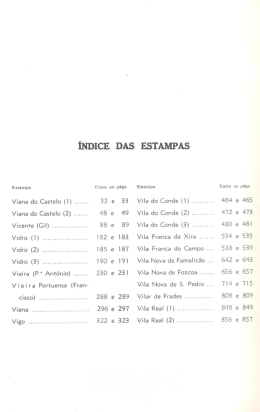 &Iacute;NDICE DAS ESTAMPAS