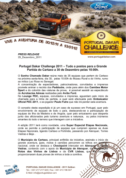 Portugal Dakar Challenge 2011 – Tudo a postos para