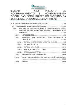 4.6.1 projeto de acompanhamento e monitoramento social