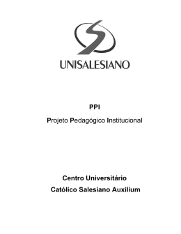 PPI Projeto Pedagógico Institucional Centro Universitário Católico