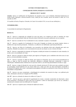 CENTRO UNIVERSITÁRIO UNA - Mestrado Profissional em Gestão