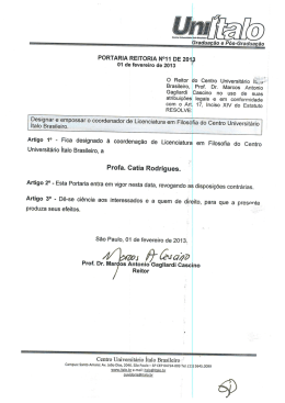 Portaria 11/2013 - Centro Universit&aacute;rio &Iacute;talo Brasileiro
