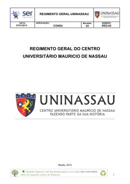 regimento geral do centro universit&aacute;rio mauricio de nassau