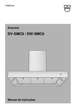 Exaustor DV-SMC9 / DW-SMC9 Manual de instru&ccedil;&otilde;es - V