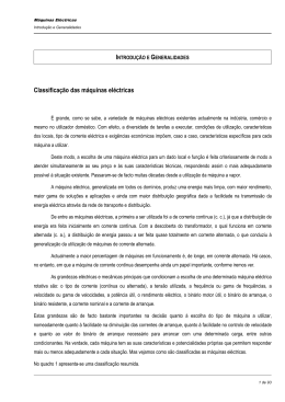 Classifica&ccedil;&atilde;o das m&aacute;quinas el&eacute;ctricas