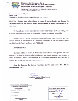 Requer que seja afixada a placa de denominação do centro de