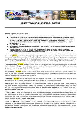 DESCRITIVO DOS PASSEIOS