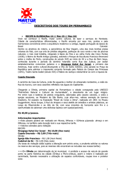 DESCRITIVOS DOS TOURS EM PERNAMBUCO