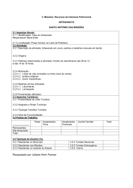 Formul&aacute;rios de artesanato Santo A. das Miss&otilde;es _