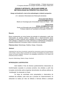 design e artesato: um olhar sobre as metodologias na perspectiva