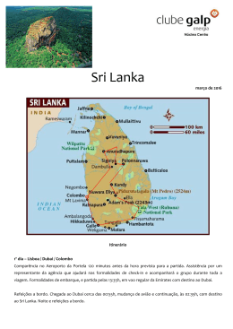 12 a 22 de março de 2016 Viagem ao Sri Lanka saiba mais