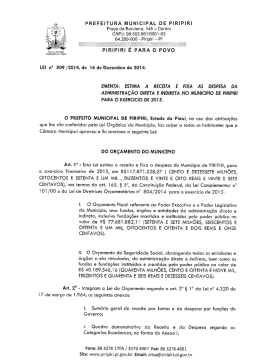 PREFEITURA MUNICIPAL DE PIRIPIRI Pra&ccedil;a da Bandeira, 148