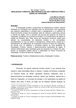 SINALIZA&Ccedil;&Atilde;O TUR&Iacute;STICA NA SERRA DO TEPEQU&Eacute;M