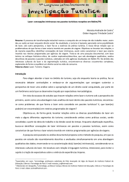 Lazer: concep&ccedil;&otilde;es intr&iacute;nsecas nos pacotes tur&iacute;sticos receptivo em