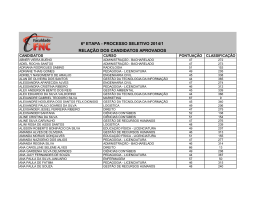 6&ordm; etapa - processo seletivo 2014/1 rela&ccedil;&atilde;o dos candidatos aprovados