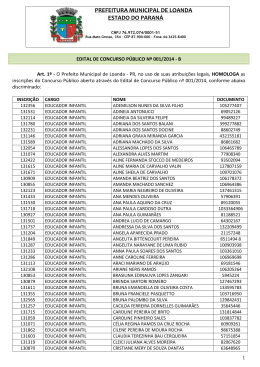 Edital de Homologa&ccedil;&atilde;o das Inscri&ccedil;&otilde;es