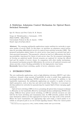 A Multiclass Admission Control Mechanism for Optical - GTA