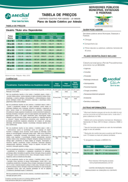tabela de preço GRÊMIO RJ Medial - novos planos e