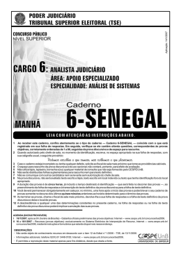 Prova - caderno SENEGAL