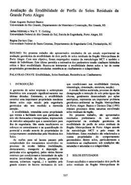 Avaliação da Erodibilidade de Perfis de Solos